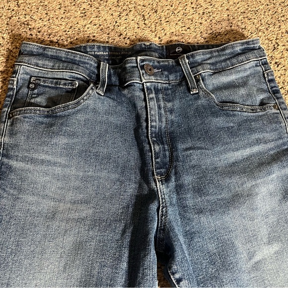 AG Adriano Goldschmied Women’s Blue The Farrah Skinny Ankle Cuff Slit Jeans 29 - Picture 5 of 16